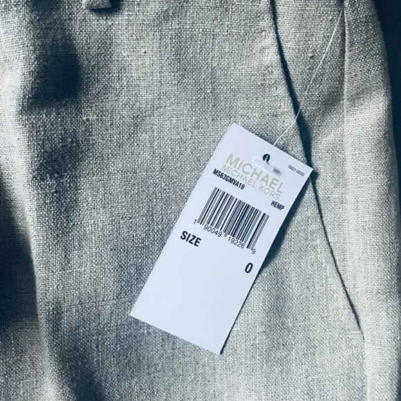 NWT MICHAEL Michael Kors Size 0 Flax Linen Wide-leg Trousers - Picture 11 of 12